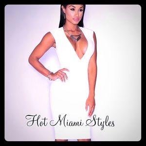 White faux leather dress